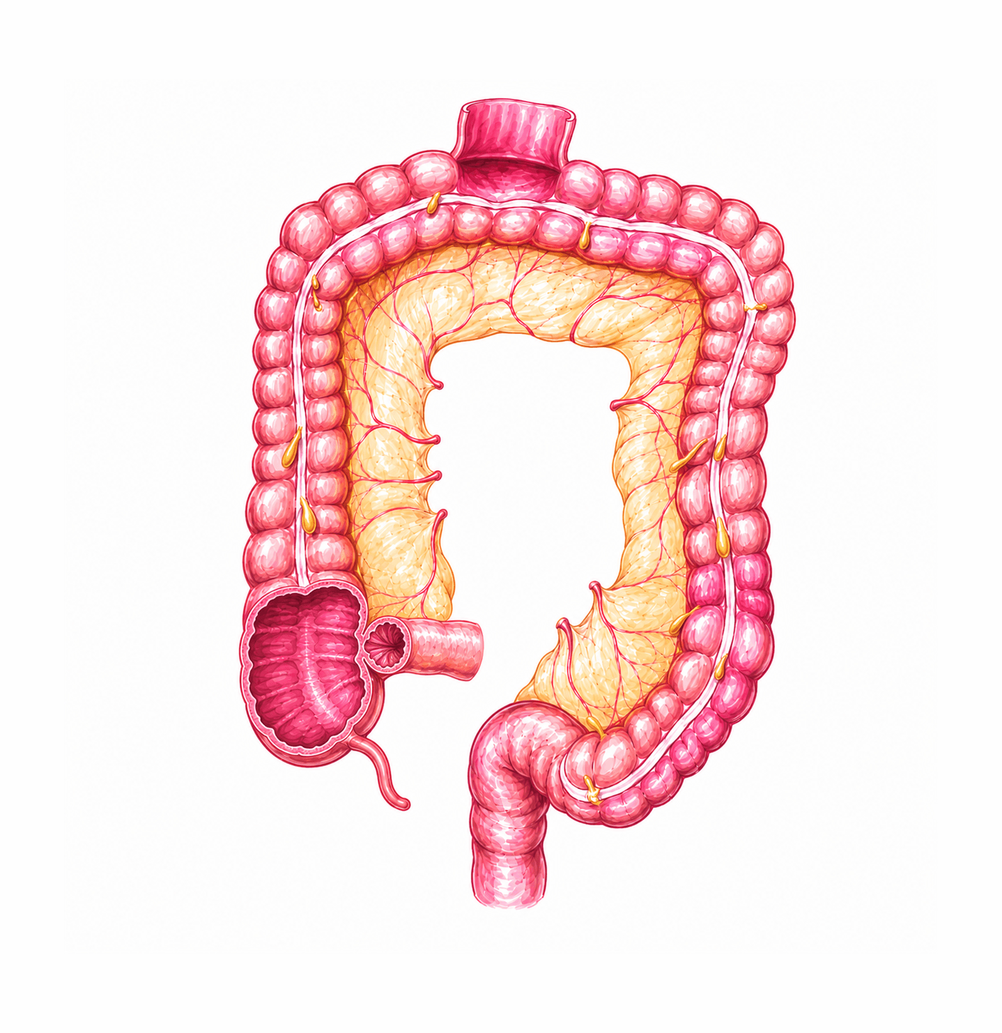 Intestinul gros: cecul, colonul și rectul