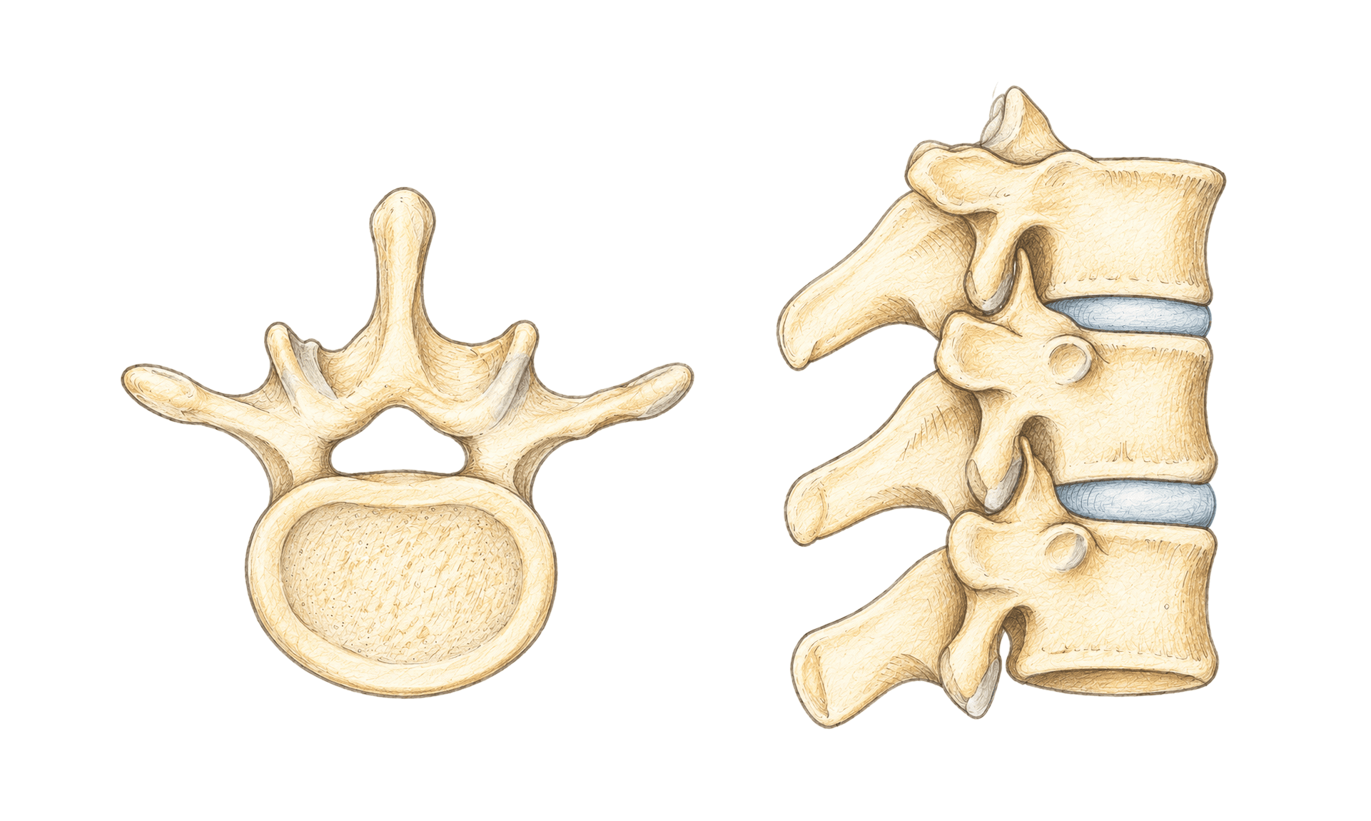 Detaliile unei vertebre tipice